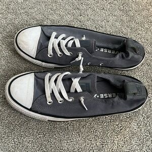 Converse tennis shoes. Grey. Size 9 women.